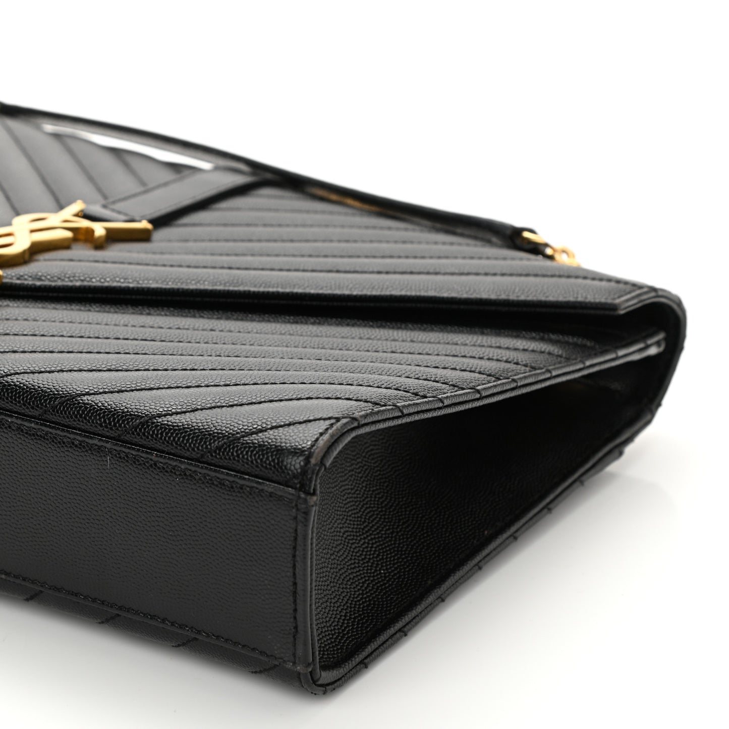 Grain De Poudre Matelasse Chevron Large Monogram Satchel Black