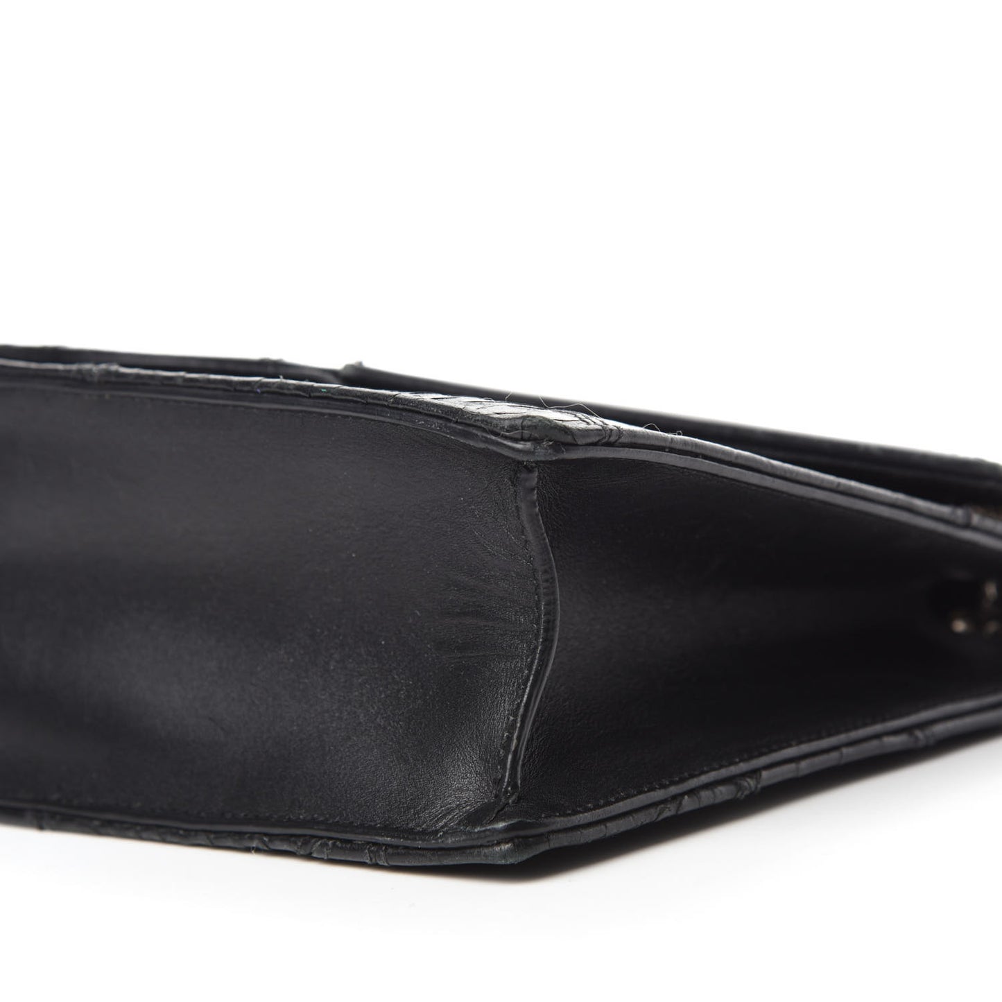 Calfskin Crocodile Embossed Medium Betty Black