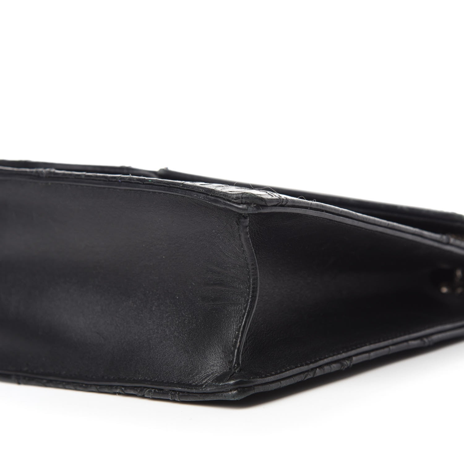 Saint Laurent Calfskin Crocodile Embossed Medium Betty Black 7 of 11