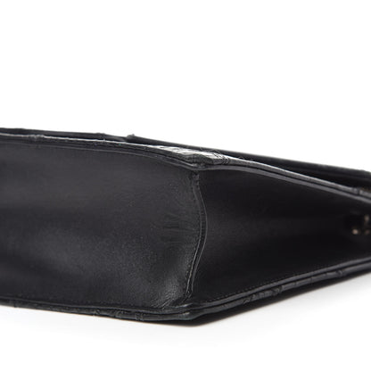 Saint Laurent Calfskin Crocodile Embossed Medium Betty Black 7 of 11