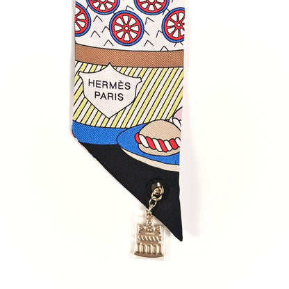 Hermes Silk La Patisserie Francaise Charms Twilly Charms Black White Bleu 4 of 4