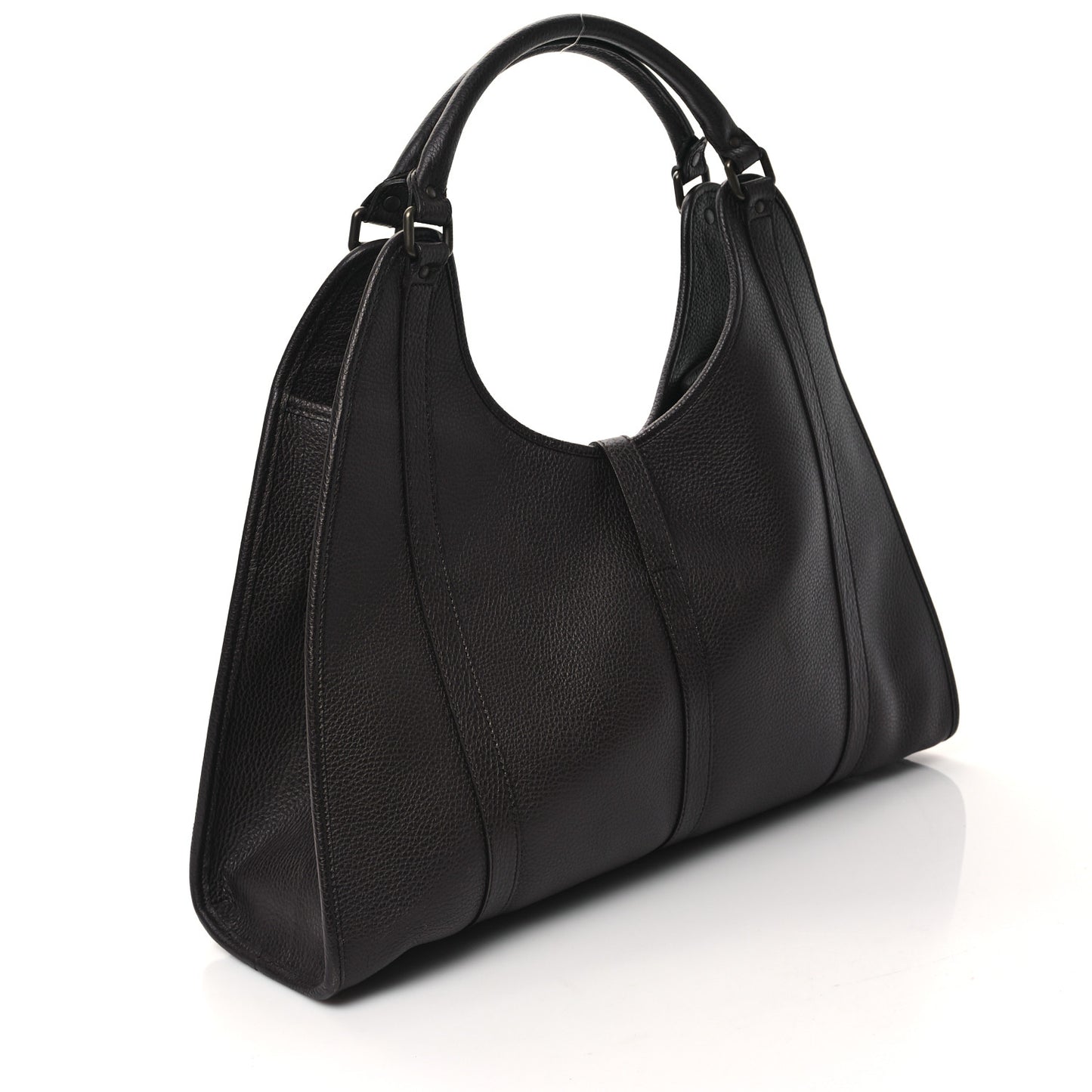 Pebbled Calfskin Large Joy Shoulder Bag Brown