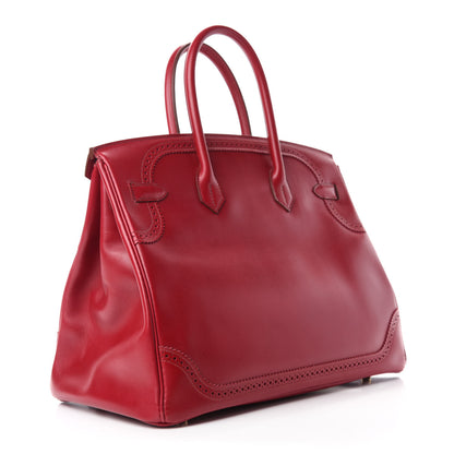 Hermes Tadelakt Ghillies Birkin 35 Rubis 3 of 11