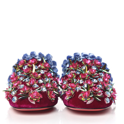 Christian Louboutin Velvet Glitter Babouchkaflor 35 Mule 36 Figue 2 of 9