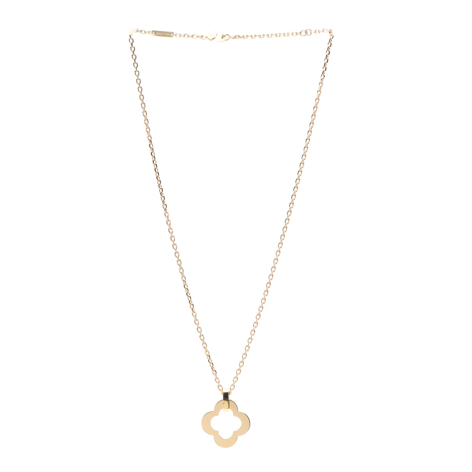 Van Cleef & Arpels 18K Yellow Gold Byzantine Alhambra Pendant Necklace 3 of 5