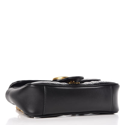 Gucci Calfskin Matelasse Mini GG Marmont Shoulder Bag Black 4 of 8