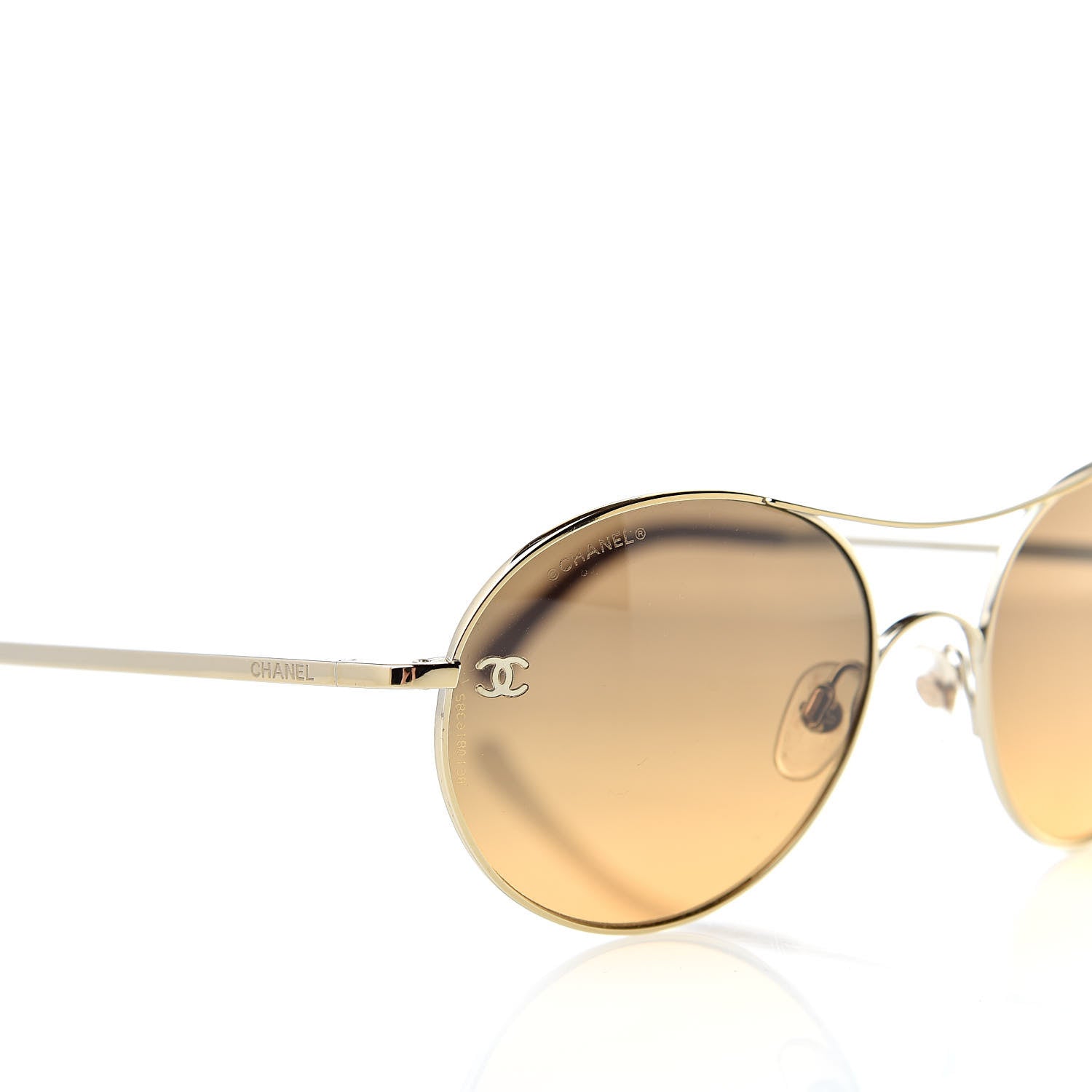 Chanel Round Sunglasses 4190 T Q Brown Gold 7 of 7