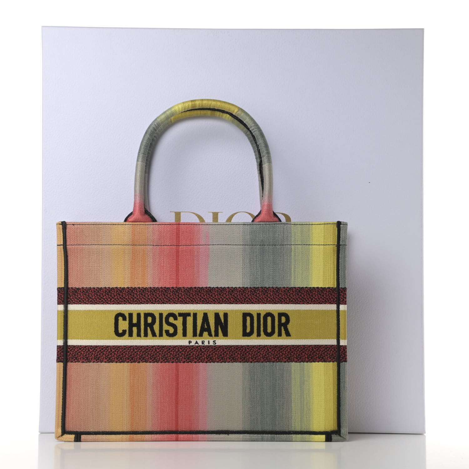 Christian Dior Canvas Embroidered Medium Dioraura Book Tote Multicolor 11 of 11