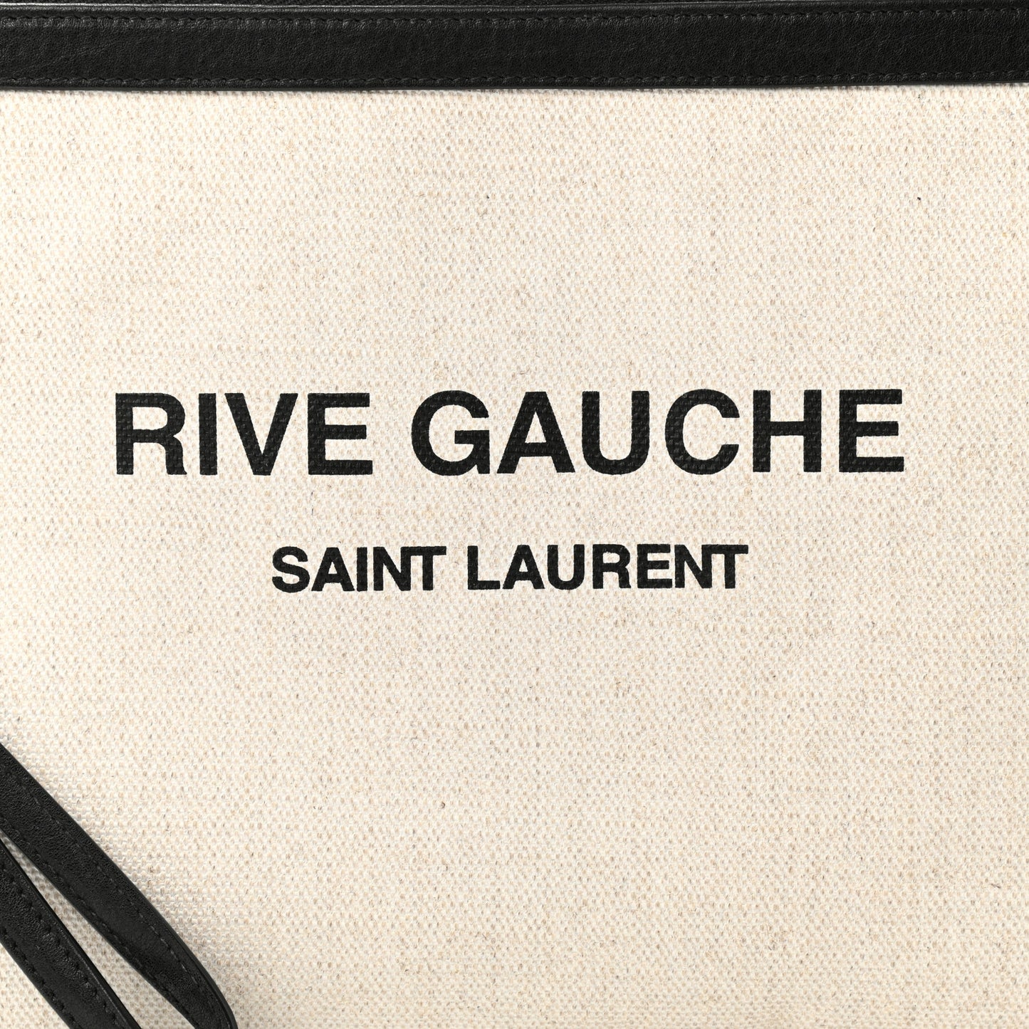 Linen Canvas Rive Gauche Zipped Pouch Optic White