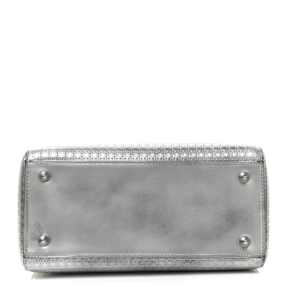 Christian Dior Metallic Patent Micro-Cannage Medium Lady Dior Silver 11 of 20