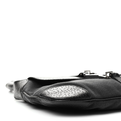 Gucci Canvas Calfskin Bamboo Handle Jackie O Hobo Black 14 of 18