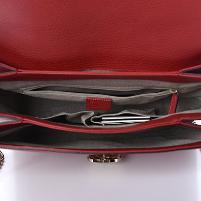 Gucci Dollar Calfskin Medium Interlocking G Top Handle Shoulder Bag Red 5 of 10