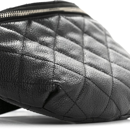 Chanel Grained Calfskin Quilted Waist Belt Bag Black 9 of 12