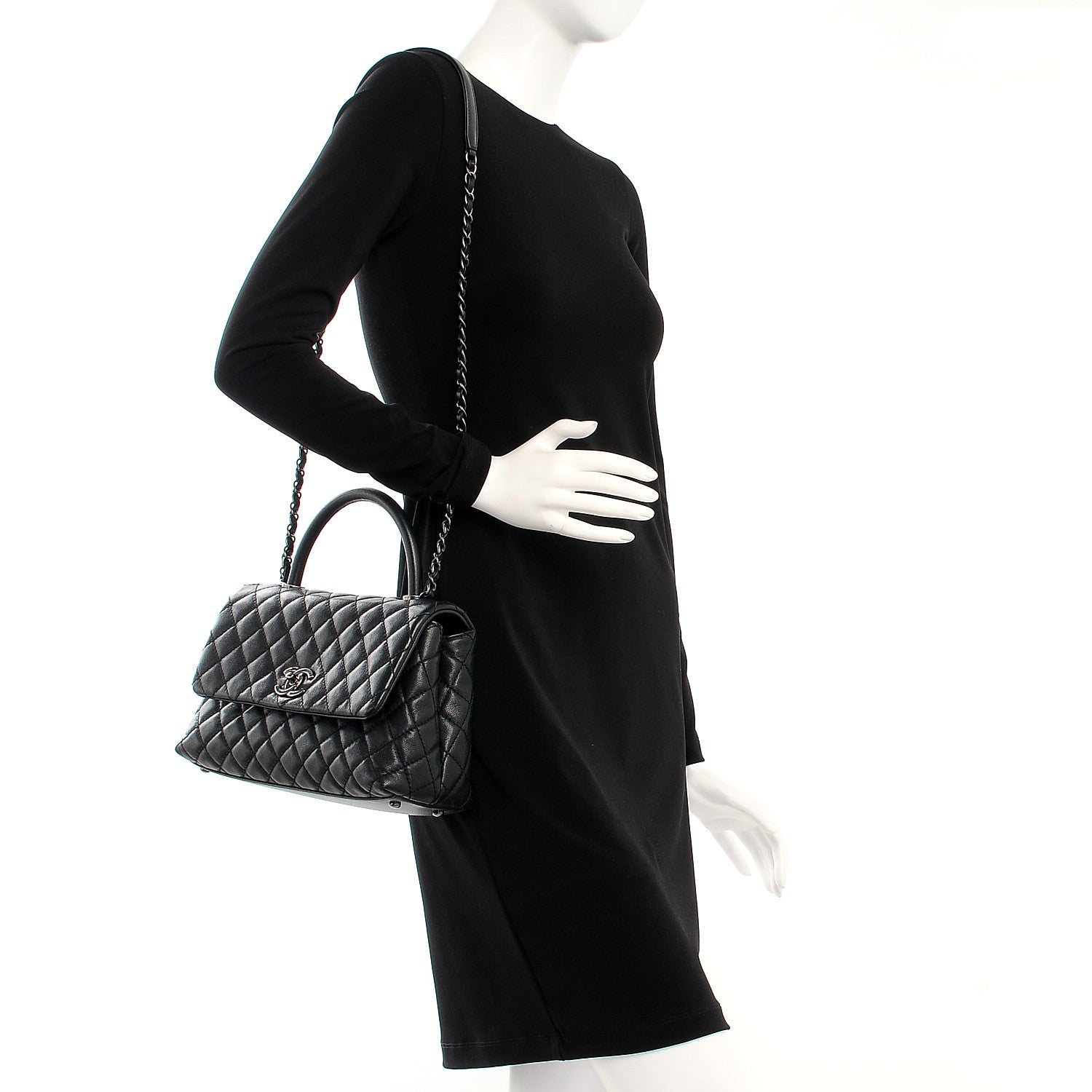 Chanel Caviar Quilted Small Coco Handle Flap Black 2 of 10