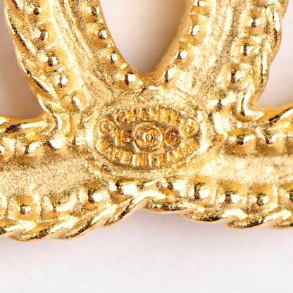 Chanel CC Drop Earrings Matte Gold 3 of 3