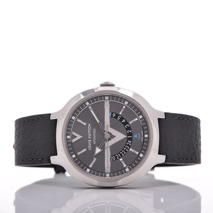 Louis Vuitton Stainless Steel Calfskin 41mm Voyager GMT Automatic Watch Grey 2 of 5