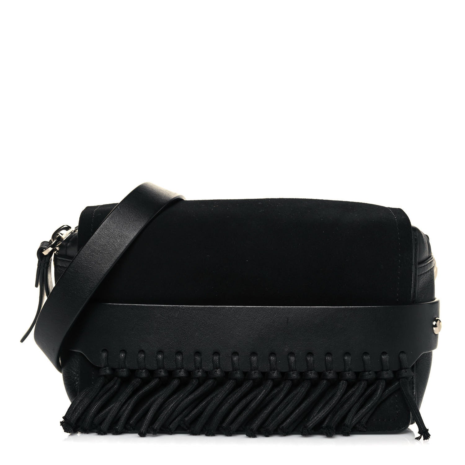 3.1 Phillip Lim Lambskin Suede Fringe Bianca Handbag Black 1 of 16