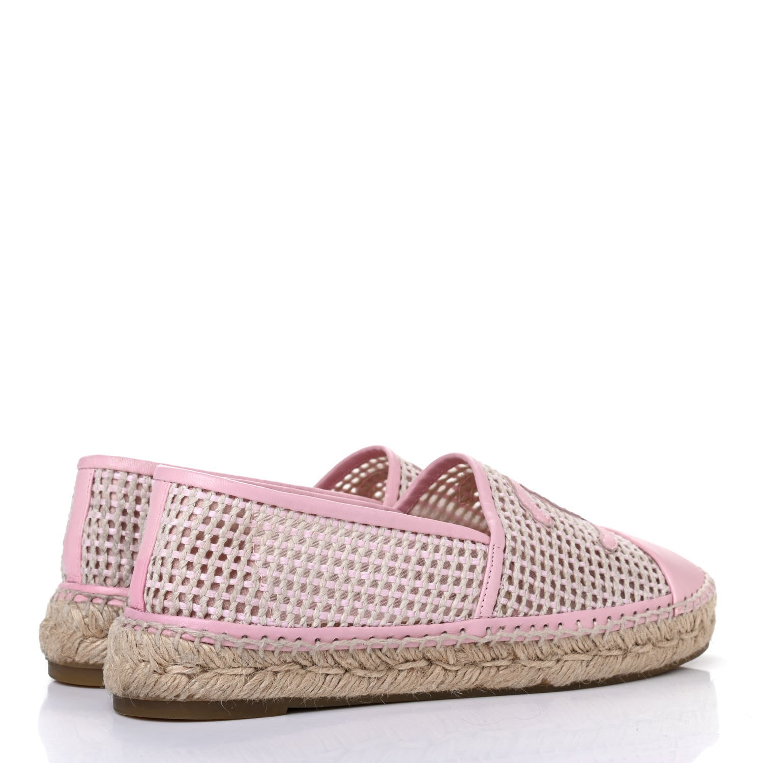 Chanel Mesh Lambskin CC Espadrilles 38 Light Pink Beige 3 of 4