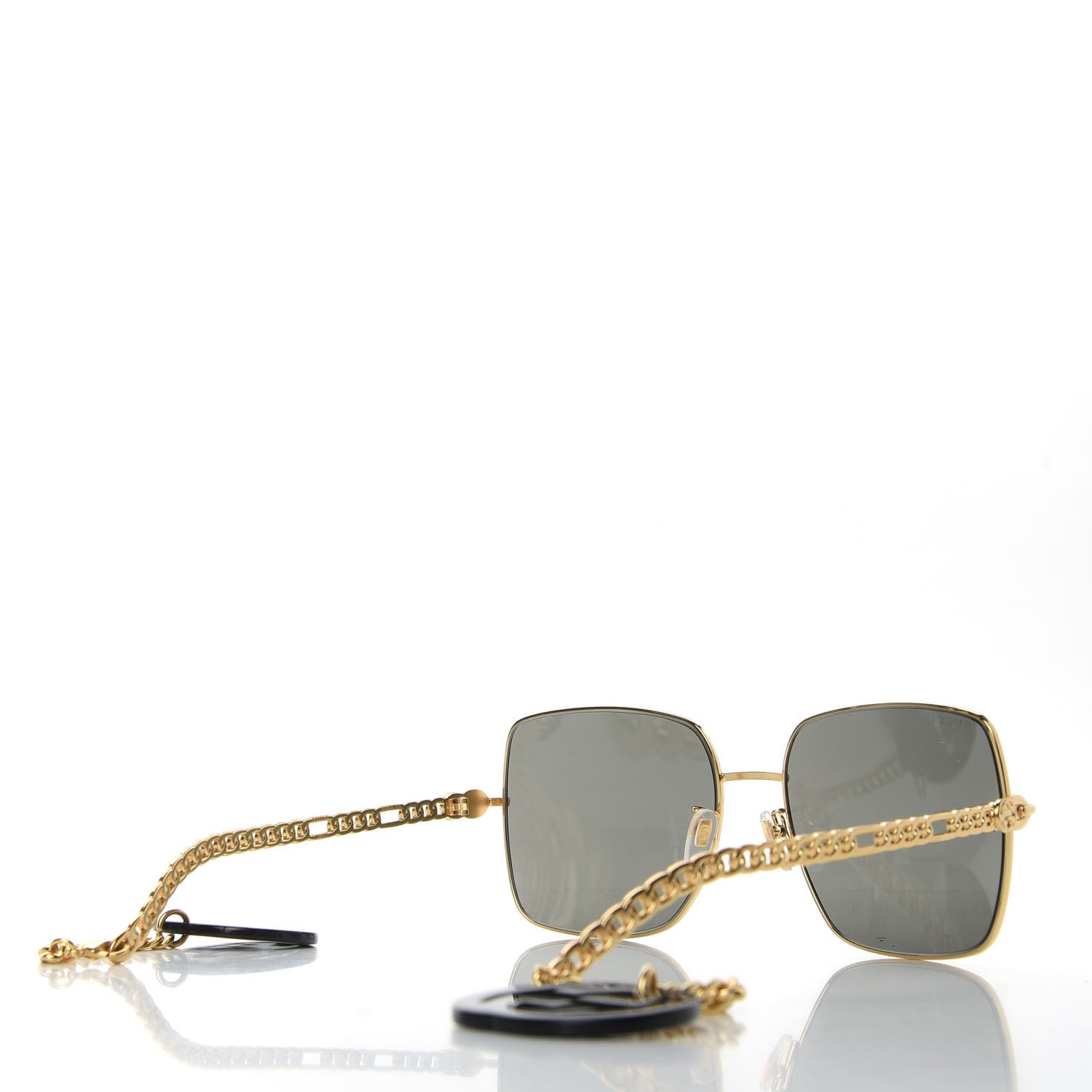 Gucci Square Frame Oversized Sunglasses GG0724S Gold 3 of 8