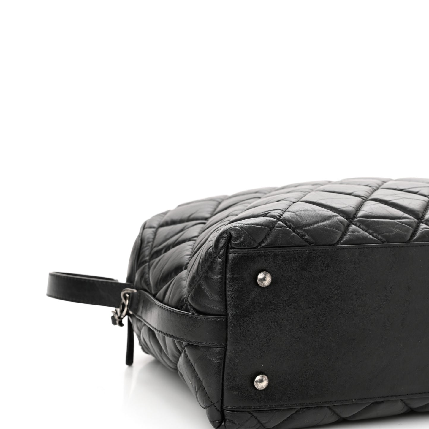 Aged Calfskin Small Bowling Bag Black