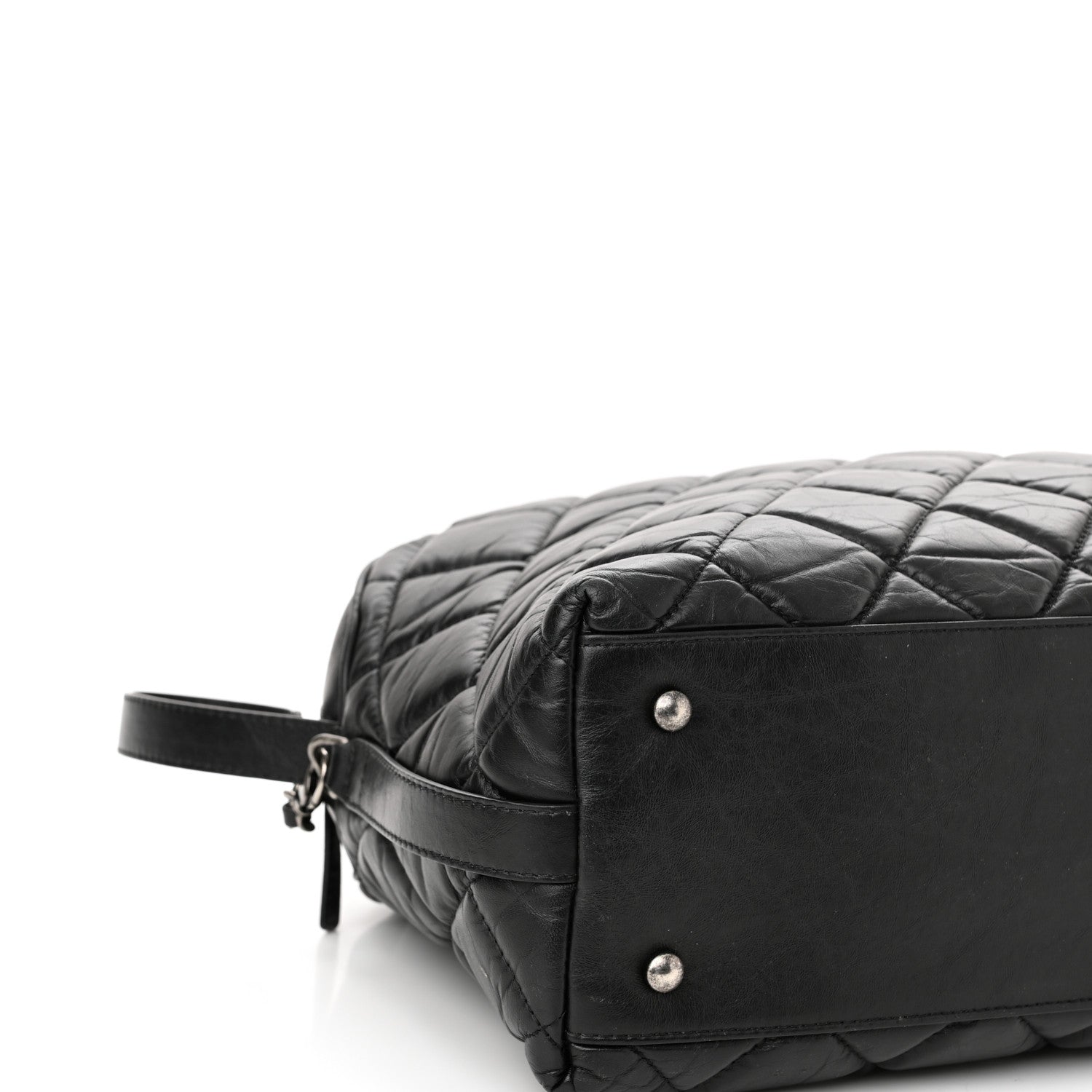 Chanel Aged Calfskin Small Bowling Bag Black 8 of 12
