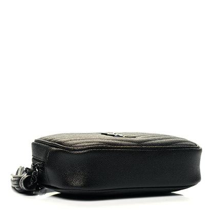 Saint Laurent Grain De Poudre Matelasse Monogram Mini Lou Camera Bag Black 4 of 10