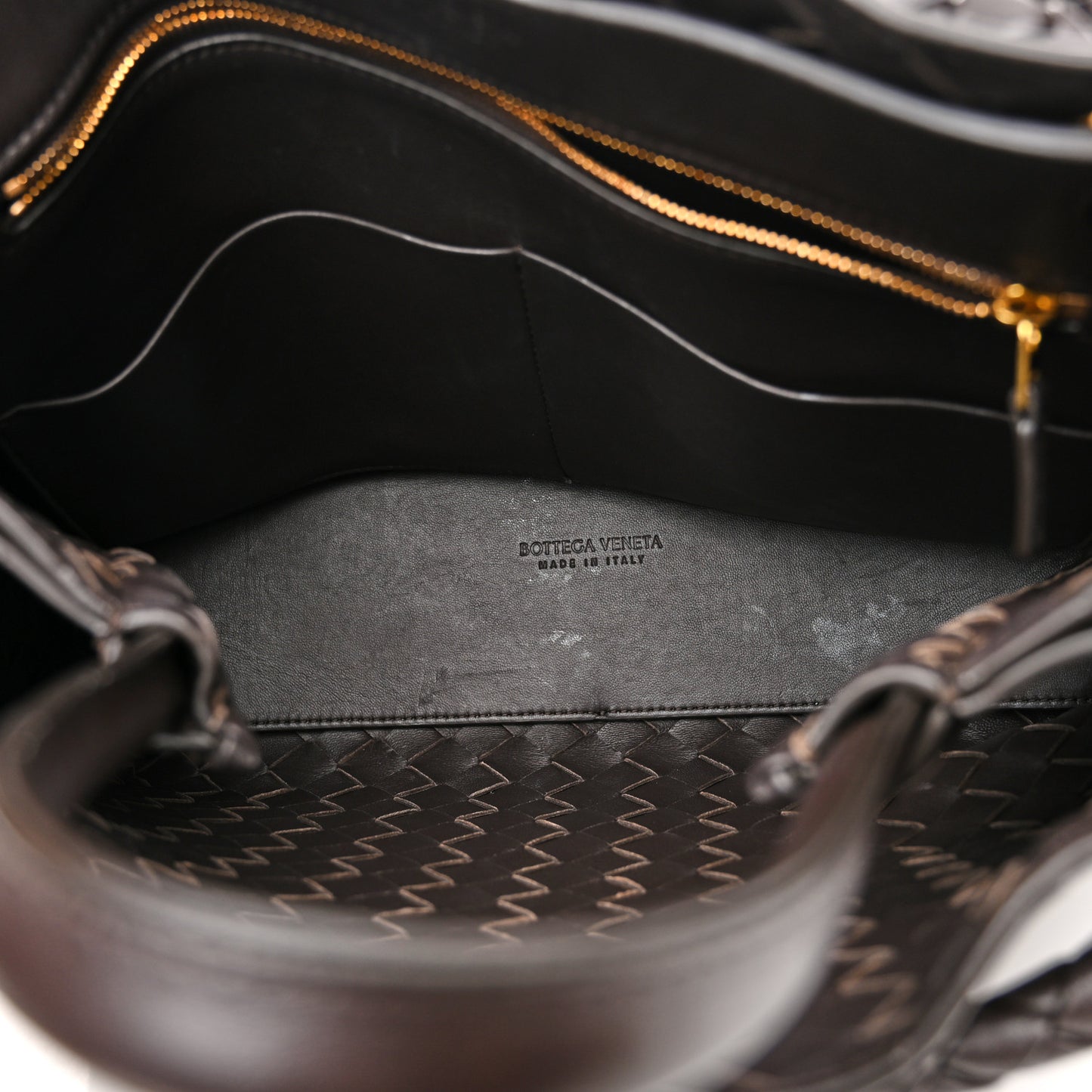 Nappa Intrecciato Medium Andiamo Shoulder Bag Fondant