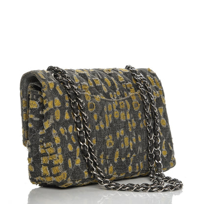 Chanel Distressed Denim Medium Double Flap Dark Blue 3 of 12
