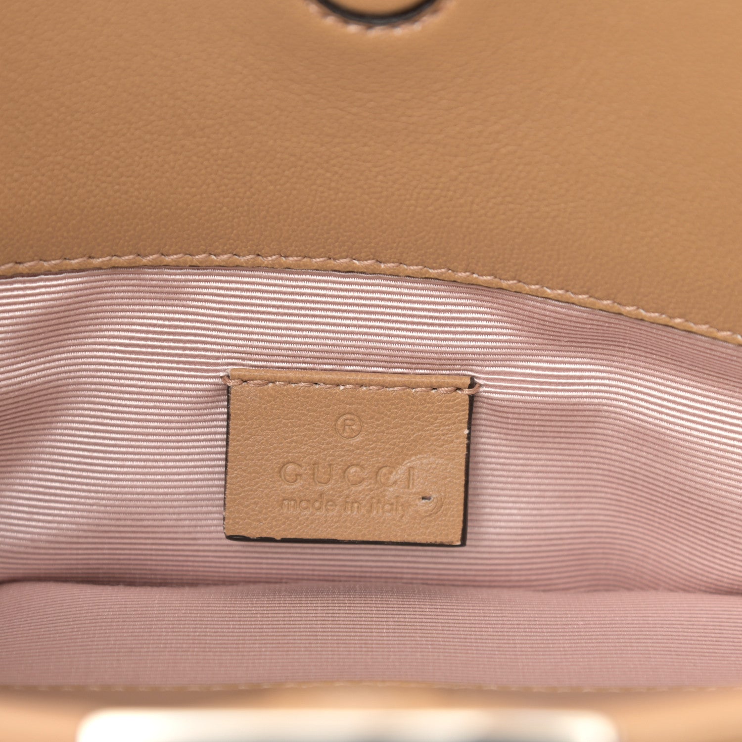 Gucci Lambskin Small Linea Matisse Top Handle Bag Natural Tan 6 of 10