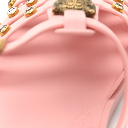 Gucci Rubber Crystal Womens Buckle Strap Sandal 37 Perfect Pink 9 of 12