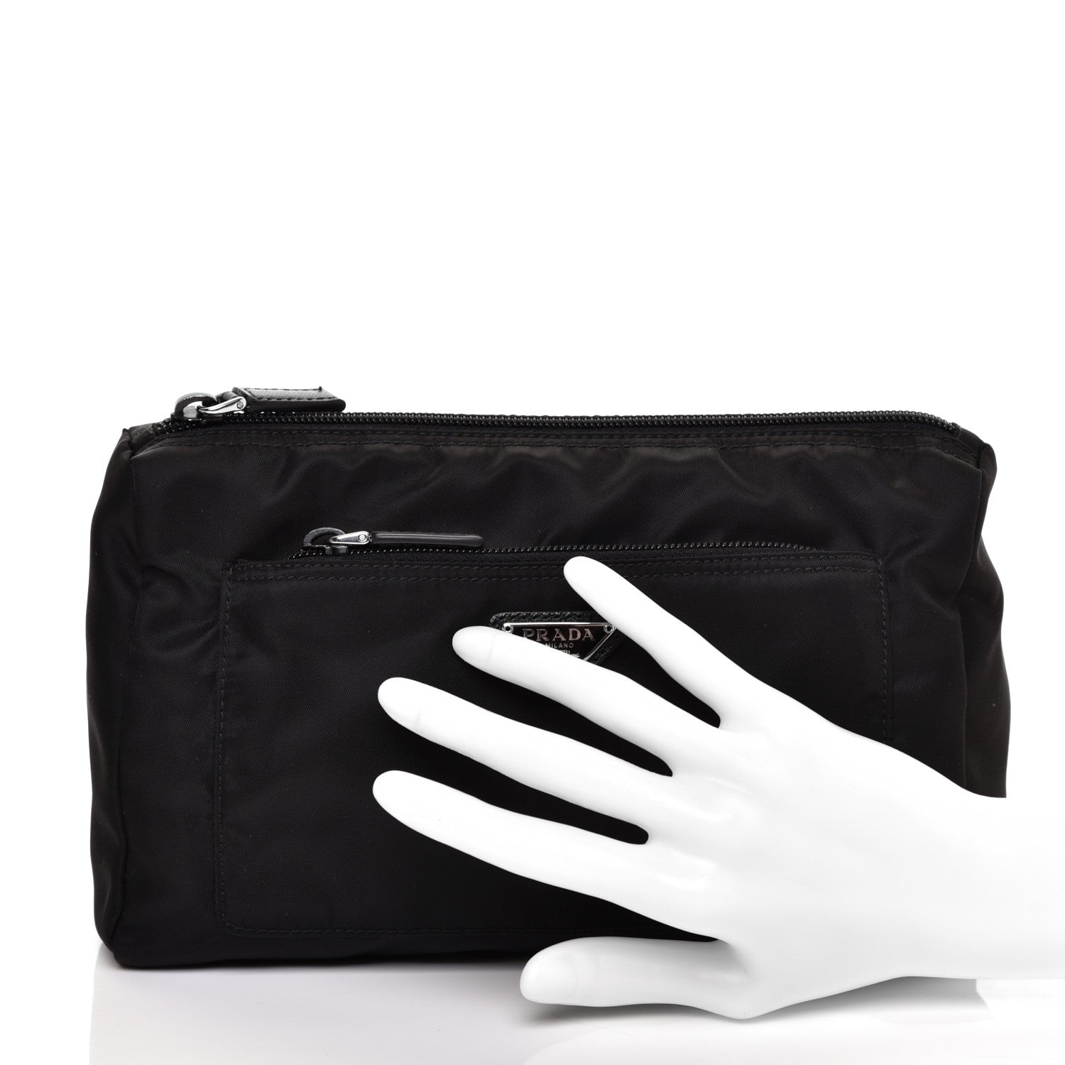 Prada Nylon Vela Cosmetic Pouch Black 2 of 11