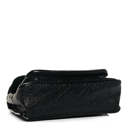 Saint Laurent Crinkled Calfskin Matelasse Monogram Medium Niki Chain Satchel Black 4 of 14