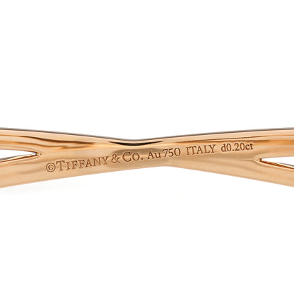 Tiffany 18K Rose Gold Diamond Atlas X Narrow Hinged Bangle Bracelet 3 of 4