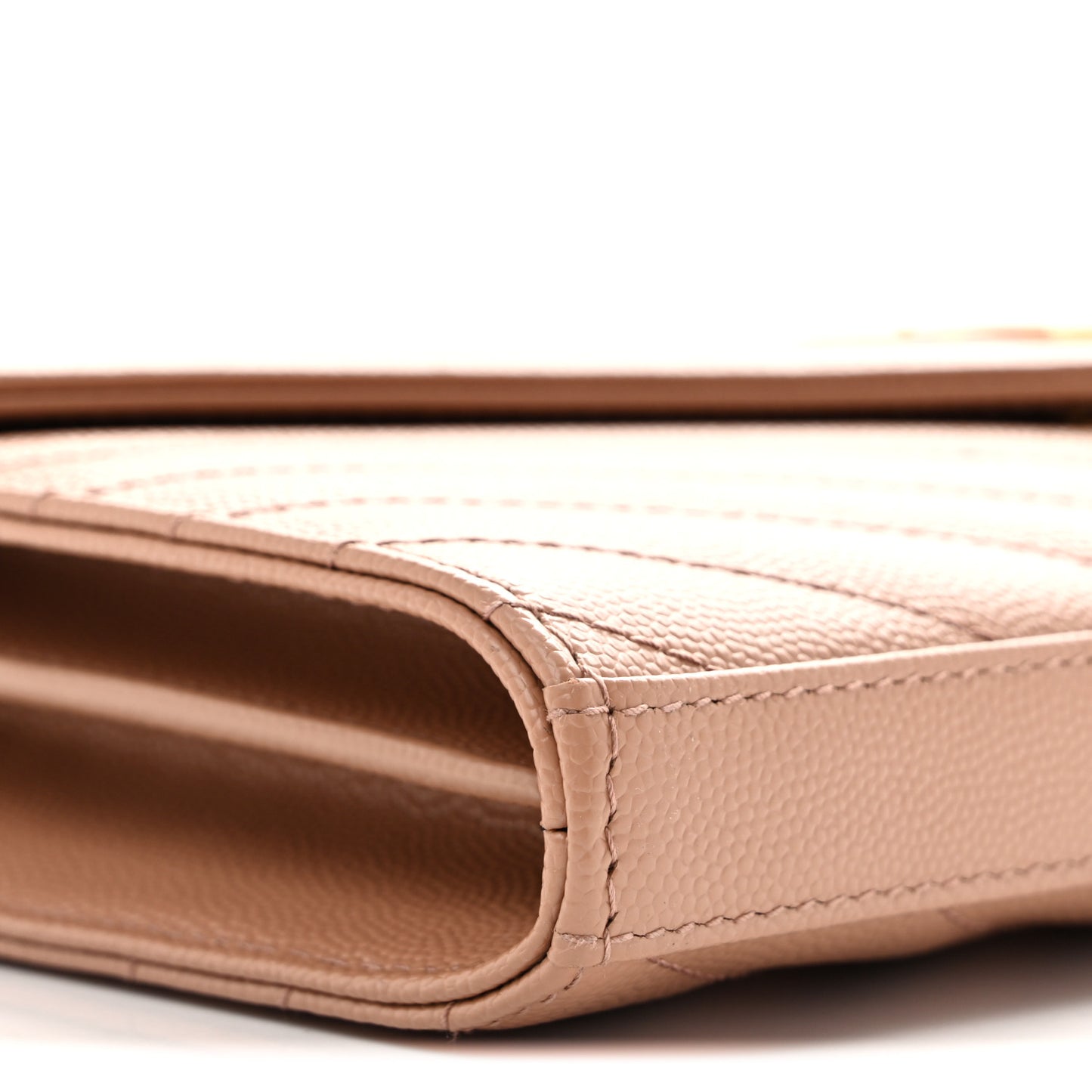 Grain De Poudre Matelasse Chevron Monogram Chain Wallet Vintage Peach