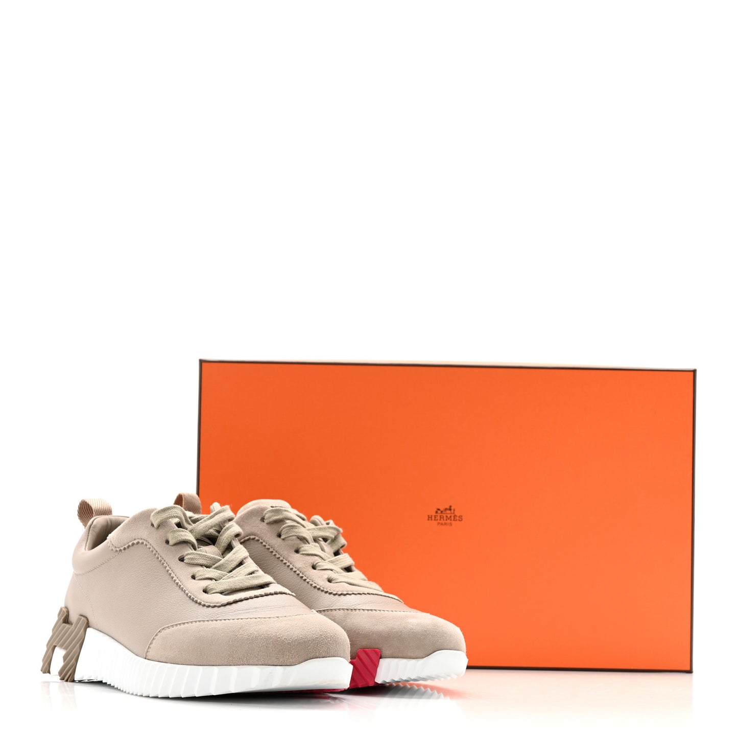 Sport Goatskin Suede Goatskin Womens Bouncing Sneakers 38 Kraft 38.5 Beige Galet