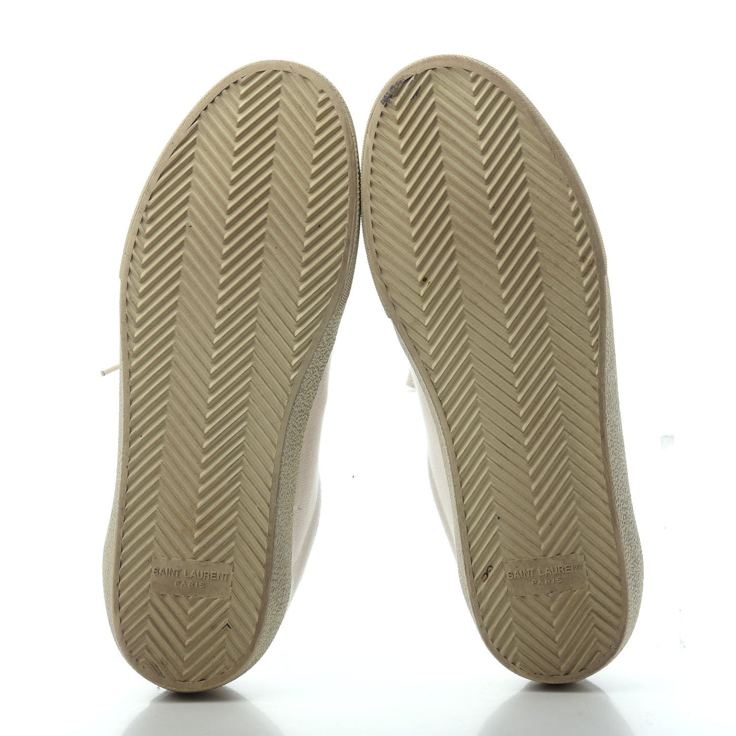 Distressed Canvas Court Classic Sneakers 41 Panna