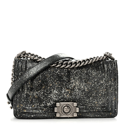 Chanel Glitter Glazed Calfskin Medium Boy Flap Black 1 of 15