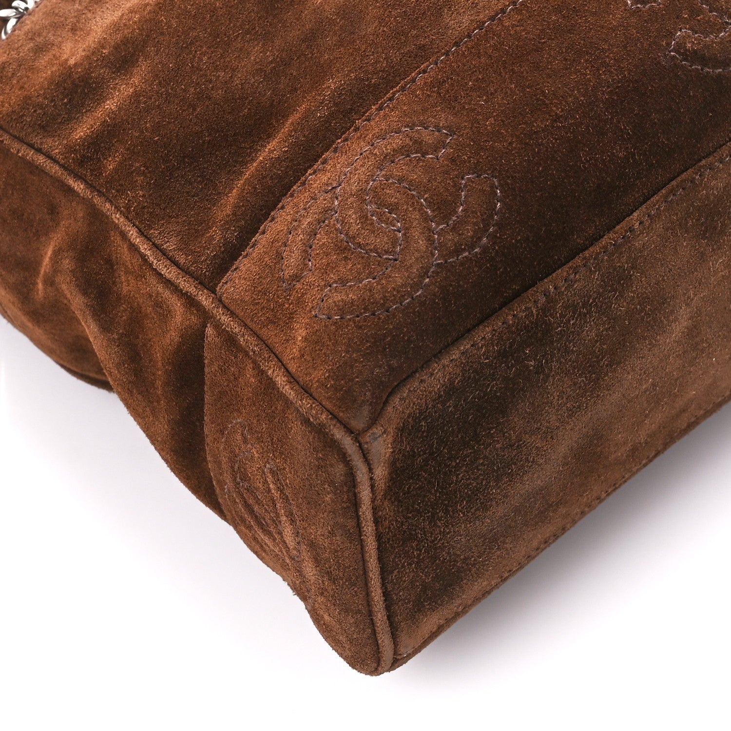 Chanel Suede CC Shoulder Bag Brown 11 of 14