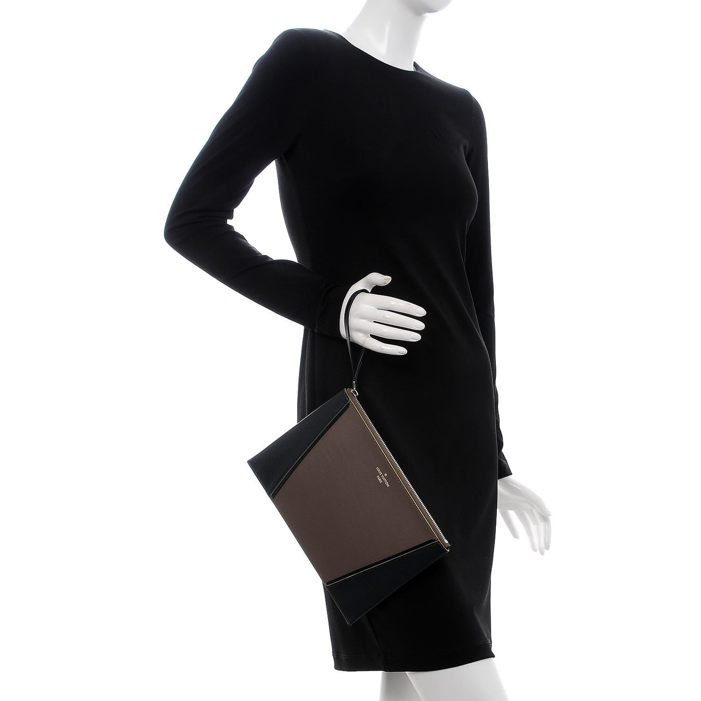 Veau Cachemire Cuir Orfevre W Pochette Gris Cobalt