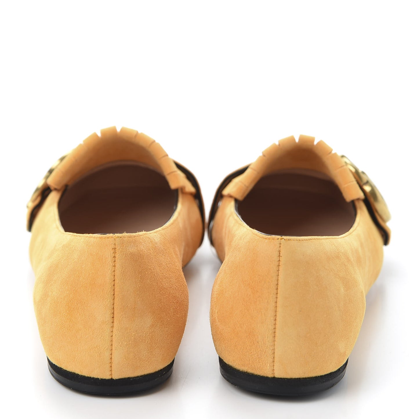 Kid Scamosciato GG Marmont Fringe Flats 35.5 Crystal Copper