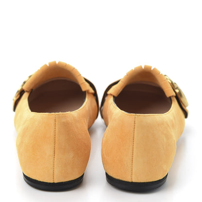 Gucci Kid Scamosciato GG Marmont Fringe Flats 35.5 Crystal Copper 6 of 10
