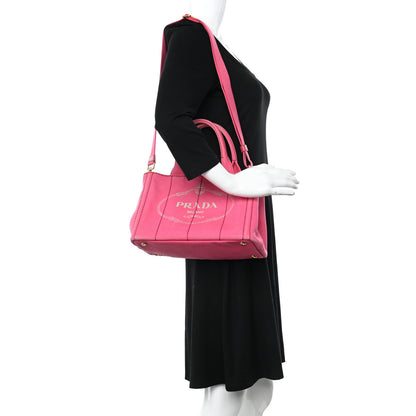 Prada Canapa Small Logo Tote Peonia 2 of 12