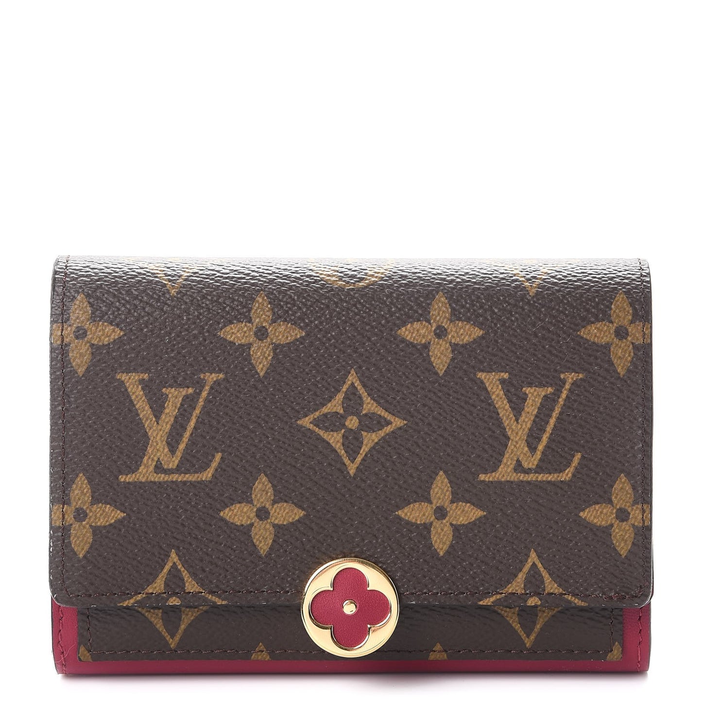 Monogram Flore Compact Wallet Fuchsia