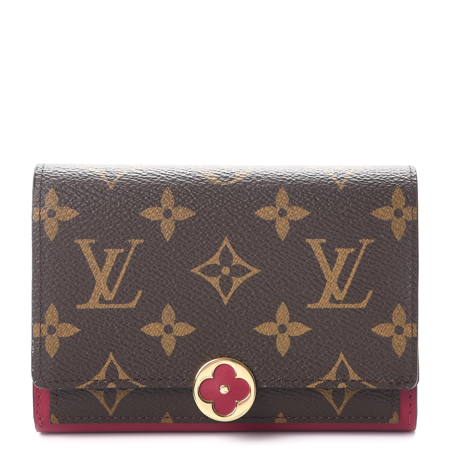 Louis Vuitton Monogram Flore Compact Wallet Fuchsia 1 of 8