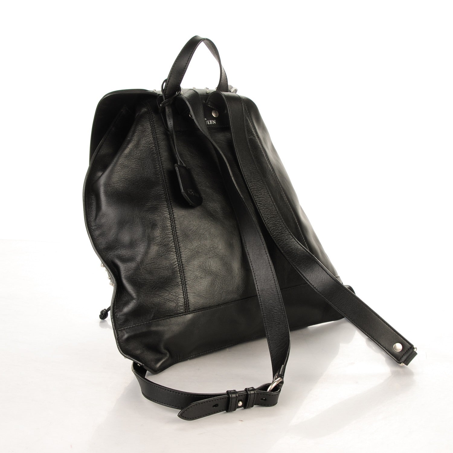 Alexander McQueen Calfskin Studded Padlock Zip Backpack Black 4 of 8