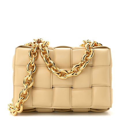 Bottega Veneta Lambskin Maxi Intreccio Padded Chain Cassette Crossbody Bag Porridge 1 of 9