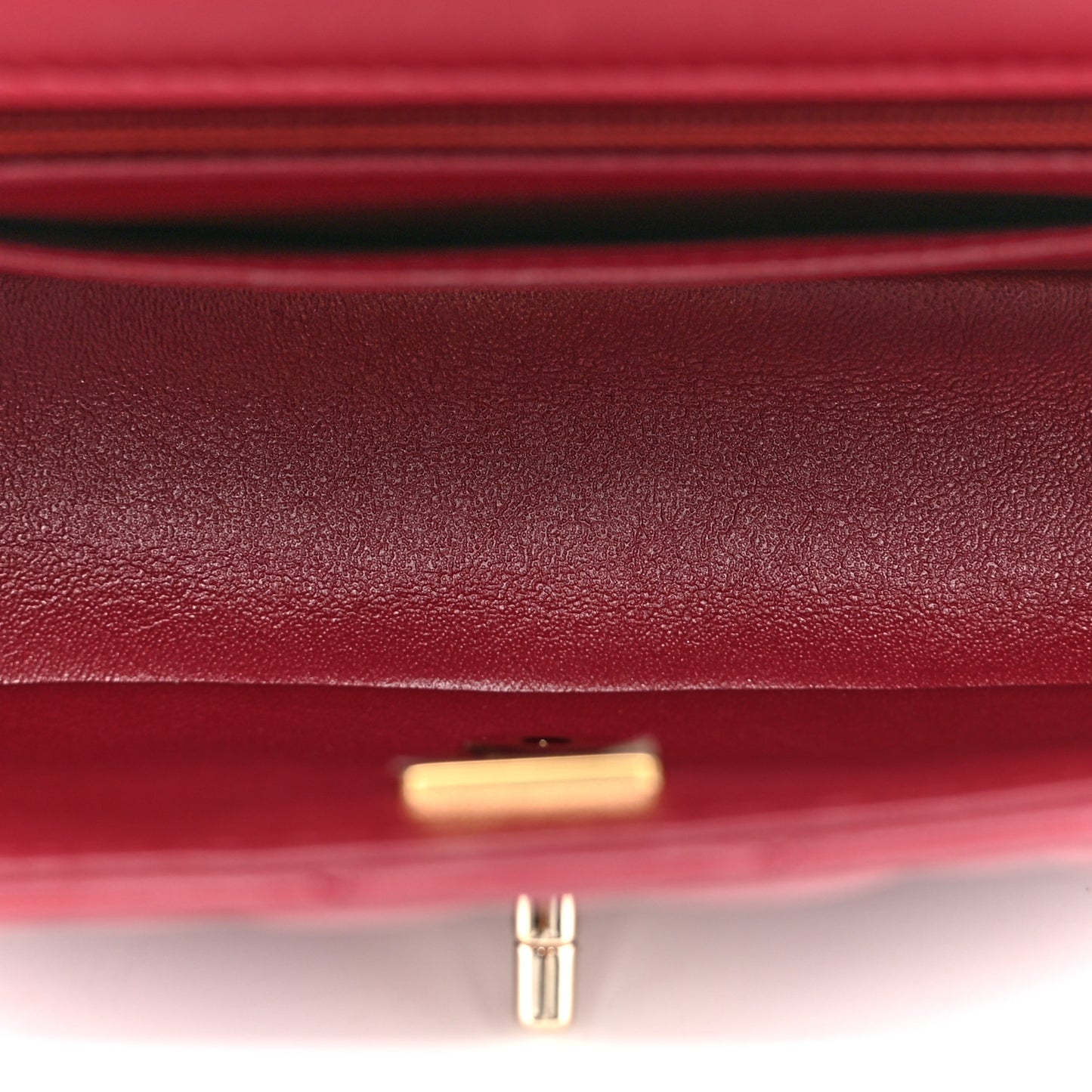 Lambskin Quilted Mini Rectangular Flap Burgundy