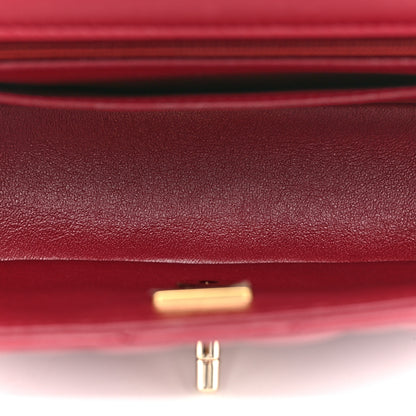 Chanel Lambskin Quilted Mini Rectangular Flap Burgundy 5 of 10