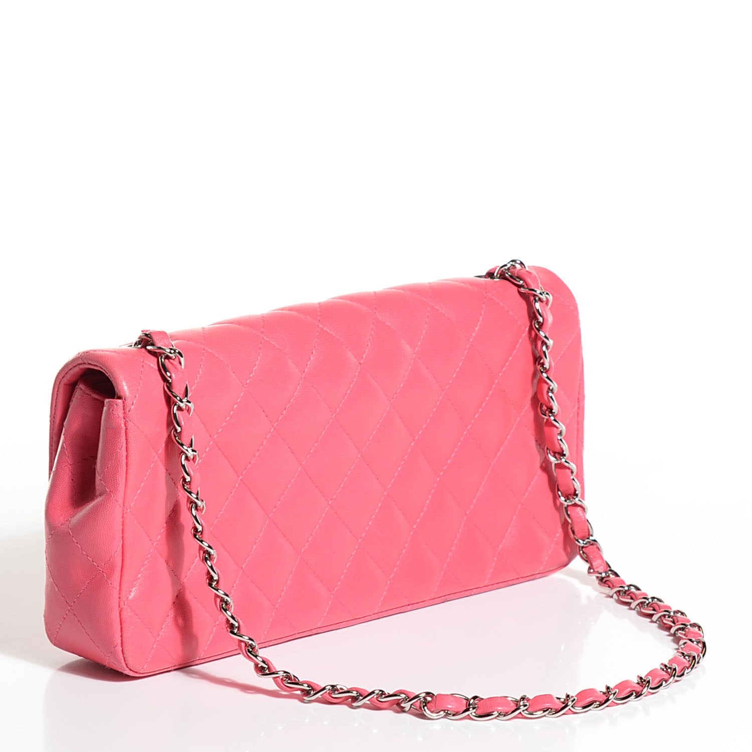 Chanel Lambskin Quilted East West Flap Pink 3 of 8