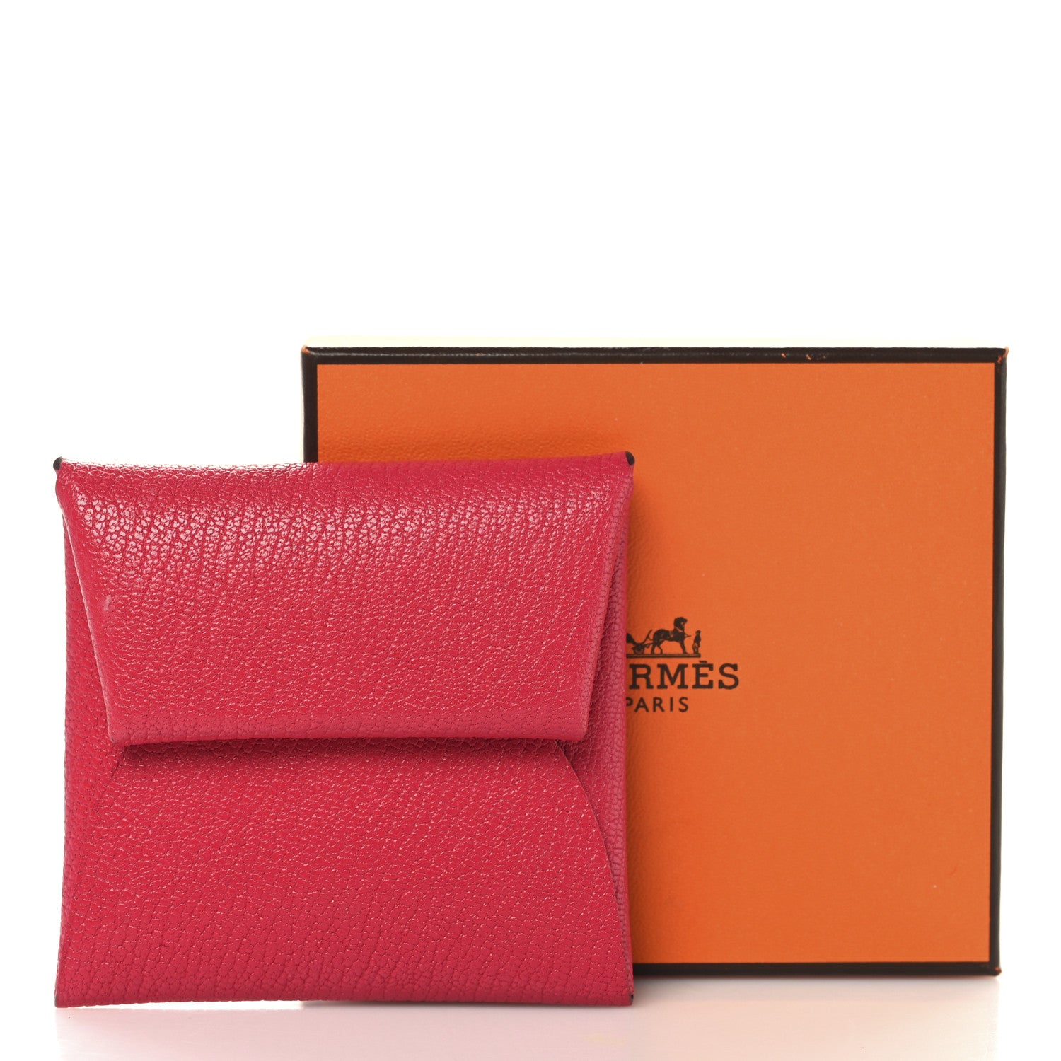 Hermes Chevre Mysore Bastia Coin Purse Rose Shocking 8 of 8